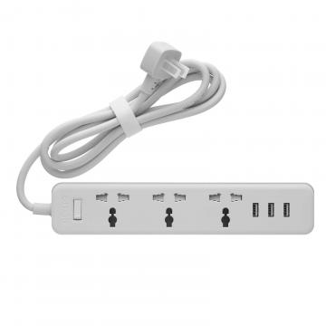 Ổ cắm nối dây có cầu dao bảo vệ, 3 ổ cắm, 3 Usb và công tắc chính